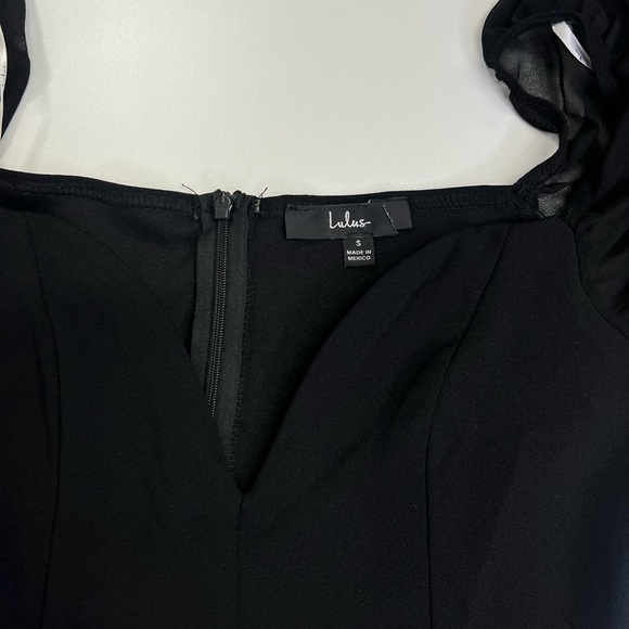 Lulu’s Oh The Drama Black Balloon Sleeve V-Neck Maxi Dress in Black Size Small - Picture 7 of 14